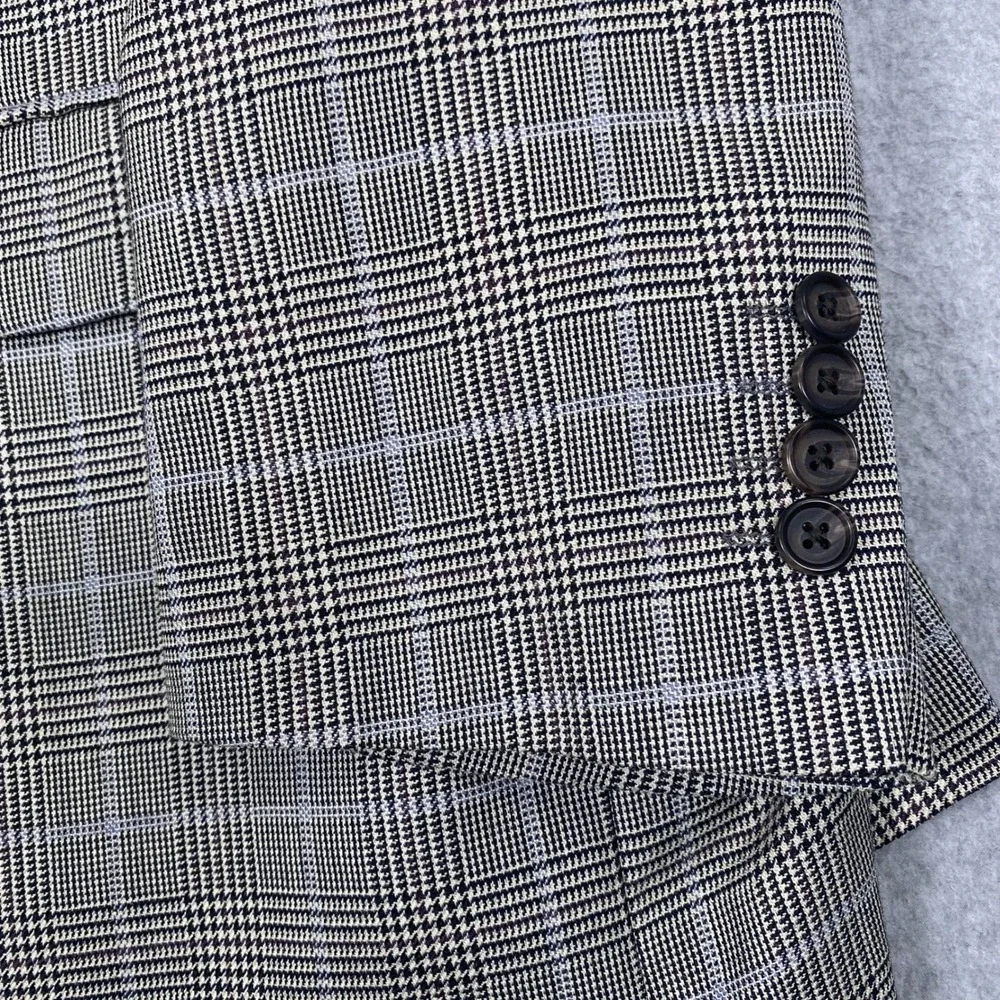 Ralph Lauren Blazer Mens 54R Gray Glen Plaid Silk Wool Blend Sport Coat